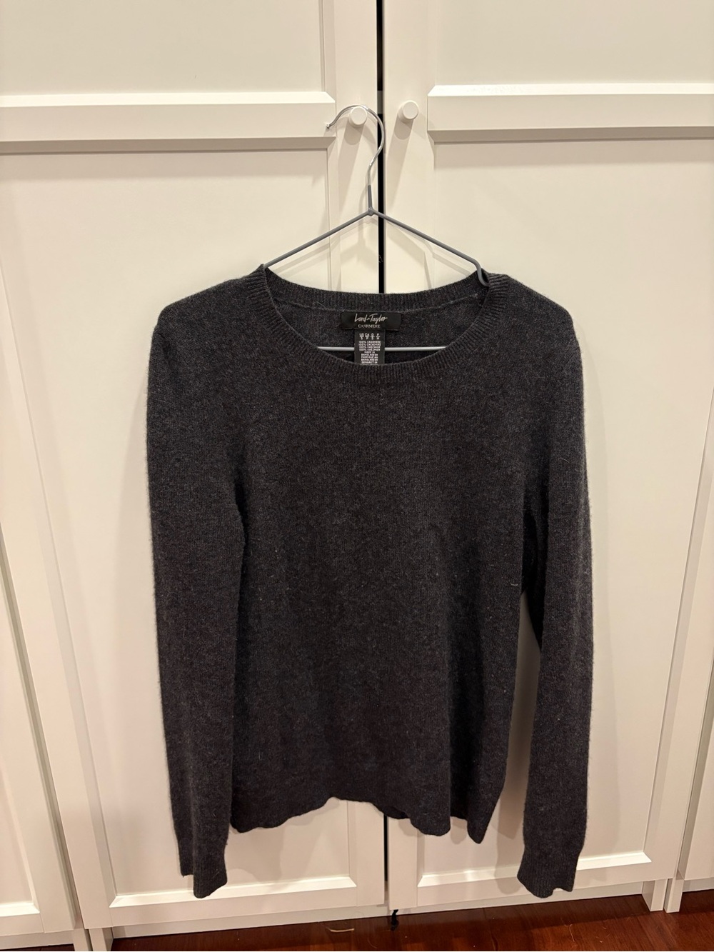 Lord & Taylor Women's Dark Charcoal Crewneck Sweater